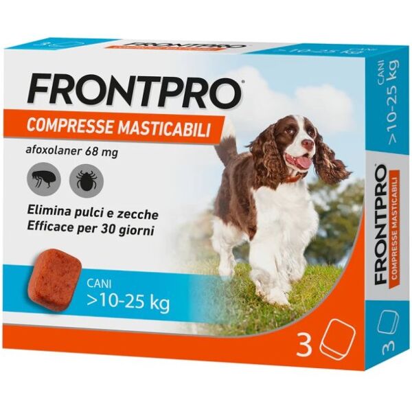 frontline frontpro 3 compresse masticabili 68mg cani 10-25kg