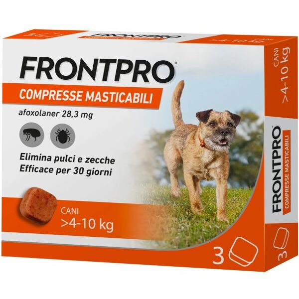 frontline frontpro 3 compresse masticabili 28,3mg cani 4-10kg