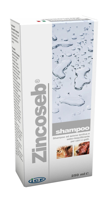 zincoseb shampoo lenitivo seboriequilibrante cani e gatti 250 ml