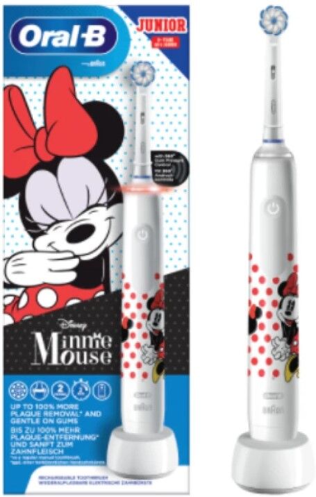 oral-b junior minnie spazzolino elettrico ricaricabile bambini + 1 testina di ri