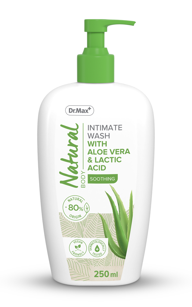 dr.max natural intimate wash with aloe vera and lactid acid 250 ml