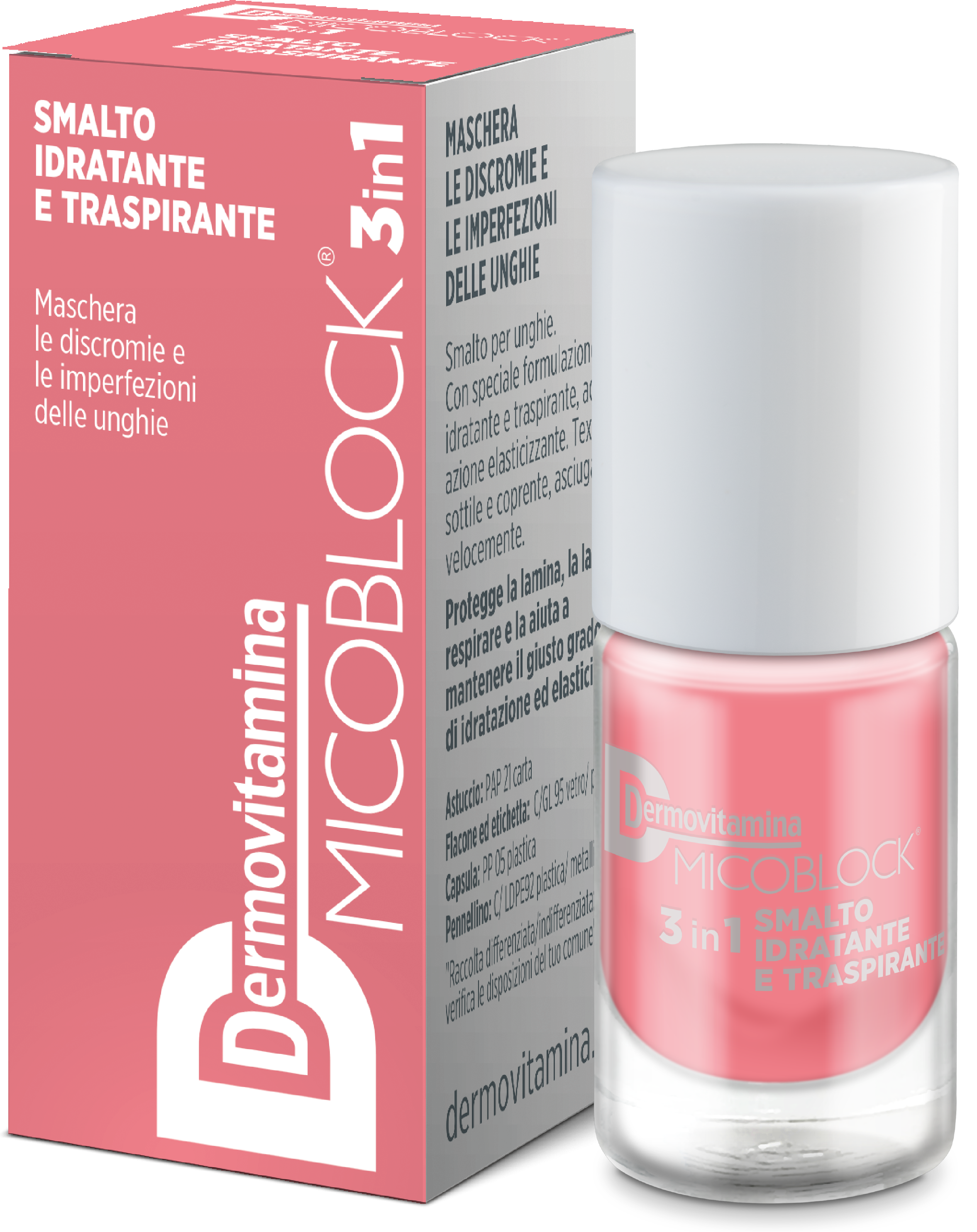 dermovitamina micoblock 3 in 1 smalto idratante traspirante