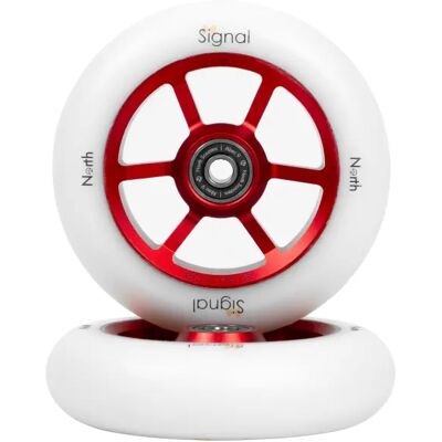 North Scooters Ruote Monopattino North Signal Pacco da 2 (115mm - Red / White) taglia 115mm North Scooters Ruote Monopattino North Signal Pacco da 2 (115mm - Red / White) taglia 115mm