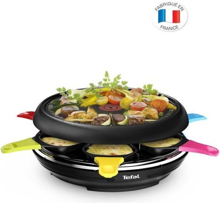 Tefal Re123800 Chefclub Collector Series Raclette, 1200 W, Multifunzione, Fino A 6 Persone, Rivestimento Powerglide, Prodotto In Francia
