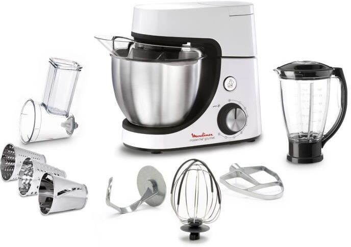 Moulinex Yy4320fg Masterchef Gourmet Pastry Robot Kit Pasticceria, Frullatore, Tagliaverdure - 8 Velocità - Bianco