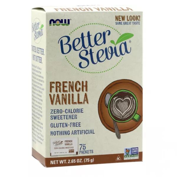 now foods better stevia® dolcificante - 75 bustine vaniglia francese