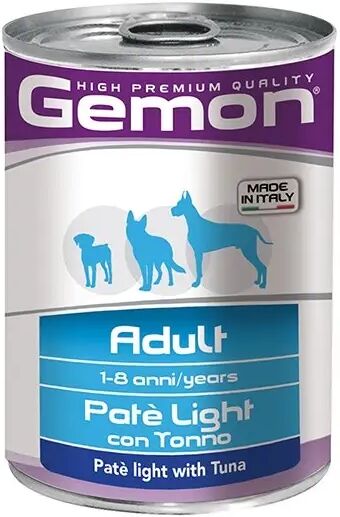 Monge Gemon Paté Light Con Tonno Cibo Umido Cani Adulti Barattolo 400 G