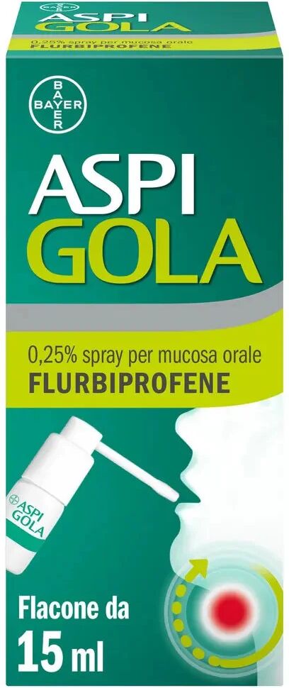 bayer spa aspi mal di gola spray antidolorifico 15 ml 0.25%