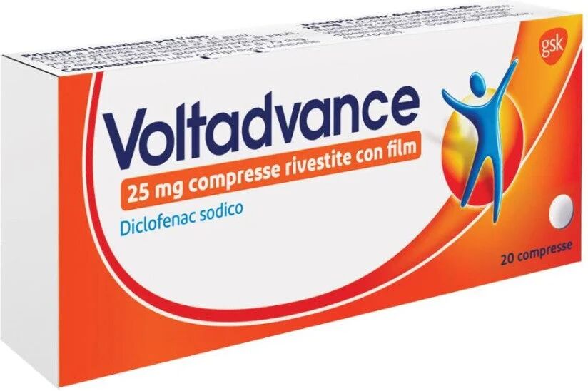 glaxosmithkline c.health.srl voltadvance 20 compresse rivestite 25mg