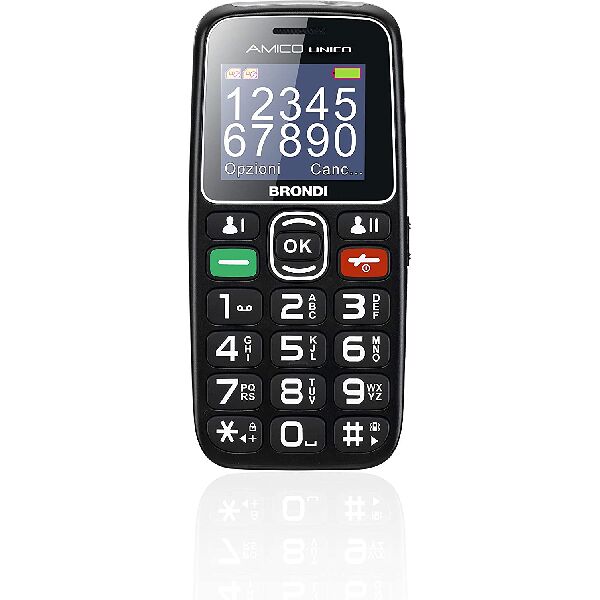 brondi amicouniconero cellulare per anziani 1.8 dual sim