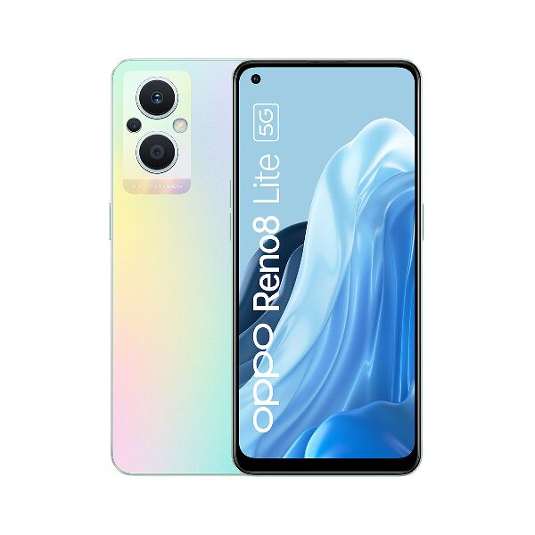 oppo reno8lite5grainbowspectrum  reno reno8 lite smartphone, ai tripla fotocamera 64+2+2mp, display 6.4â 60hz amoled, 4500mah, ram 8gb(esp 10