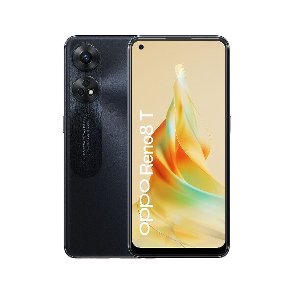 oppo reno8tmidnightblack  reno 8 reno8 t smartphone 4g, fotocamera da 100mp+2+2mp, selfie 32mp, display 6.43â 60hz amoled, 5000mah, ram 8gb(e