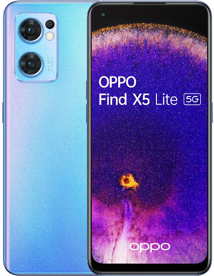 oppo findx5litestartailsblue  find x5 lite 16,3 cm (6.43) doppia sim android 12 5g usb tipo-c 8 gb 256 gb 4500 mah blu - garanzia italia