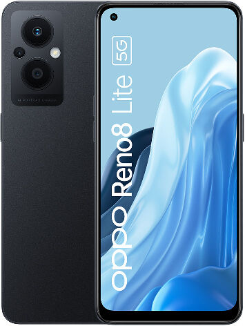 oppo reno8lite5gcosmicblack  reno reno8 lite smartphone, ai tripla fotocamera 64+2+2mp, display 6.4â 60hz amoled, 4500mah, ram 8gb(esp 10gb/1