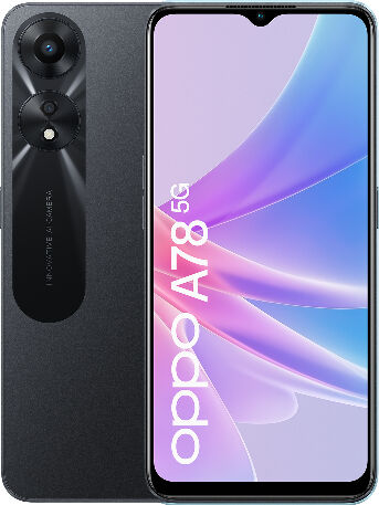 oppo a788128gbglowingblack  a78 5g smartphone, ai doppia fotocamera 50+2mp, selfie 8mb, display 6.56â 90hz lcd, 5000mah, ram 8 (esp 12gb/14gb