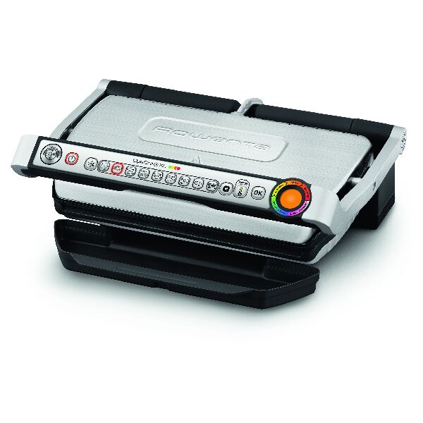 rowenta gr722d  gr722d optigrill+ xl bistecchiera intelligente con 9 programmi di cottura automatici, nero / argento 48x37.5x23cm