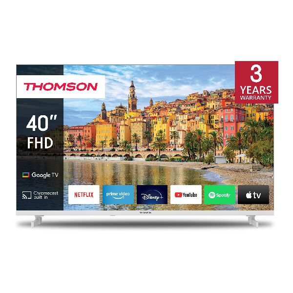 thomson 43ua5s13w tv led 43uhd 4k dvbt2/s2 smart android bianco