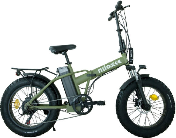 nilox 30nxeb20vfm2v5 e-bike acciaio 36v 10ah r.20 aut.60km k10+ verde