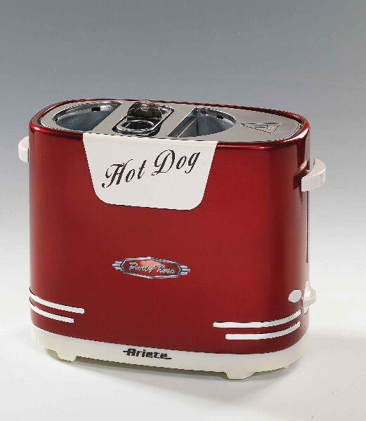 ariete 186  186 pentola a vapore per hot dog rosso, bianco