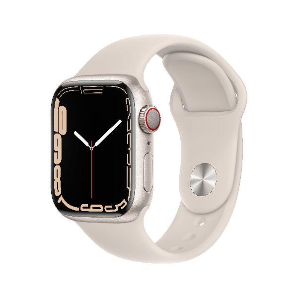 apple mkhr3tya  watch series 7 gps + cellular, 41mm cassa in alluminio galassia con cinturino sport galassia