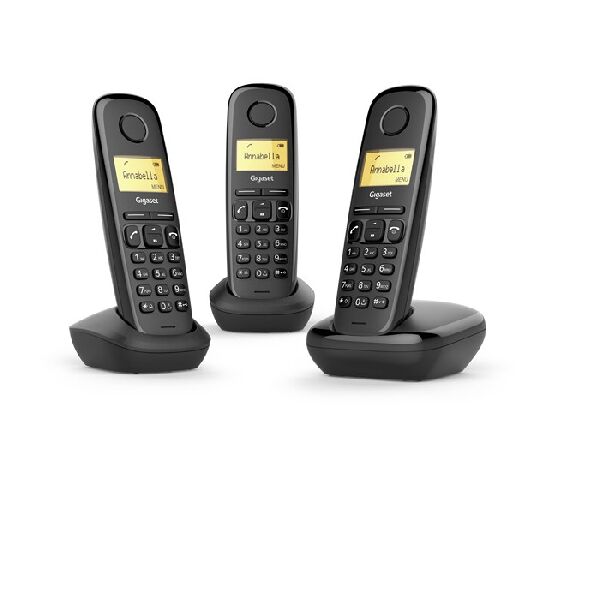 siemens a170trionero  a170 trio telefono analogico/dect identificatore di chiamata nero