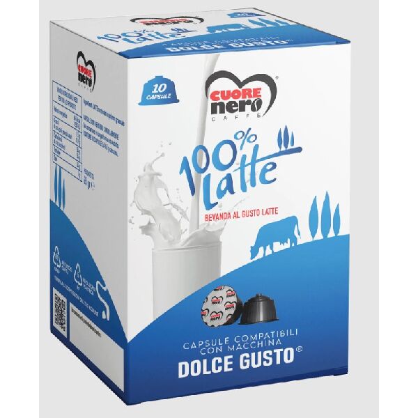 cuorenero latte capsule compatibili dolce gusto 100% latte 10pz