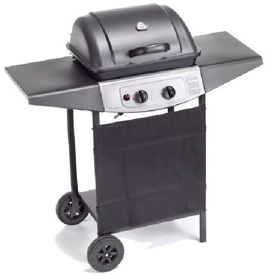 ompagrill gas 4936 double barbecue a gas 5kw 1 bruciatore con 2 ripiani laterali