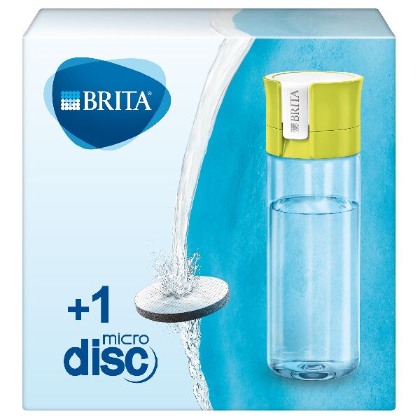 brita 1041063  fill&go; bottle filtr lime bottiglia per filtrare l'acqua lime, trasparente