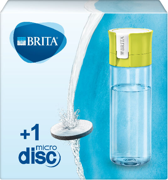 brita 1041063  fill&go; bottle filtr lime bottiglia per filtrare l'acqua lime, trasparente