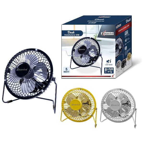 kasaviva 1643368  ventilatore da tavolo mini con attacco usb  5w ass.