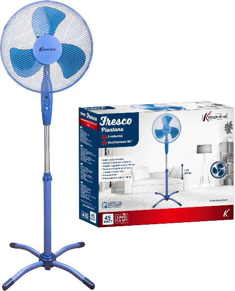 kasaviva 1644002  ventilatore fresco 40 piantana blu 45w