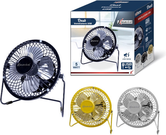 kasaviva 1643368  ventilatore da tavolo mini con attacco usb  5w ass.