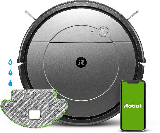 roombacombopremiumkit irobot roomba combo kit aspirapolvere robot 0,45 l senza sacchetto nero, grigio