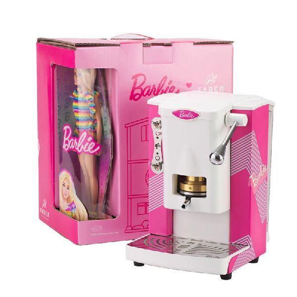 faber brb02 macchina da caffe piccola slot barbie edition logo pattern