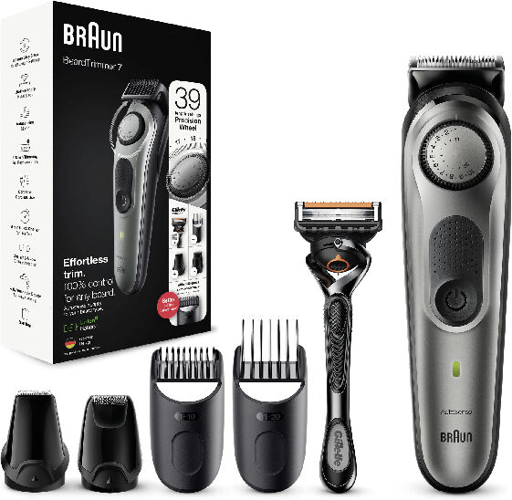 braun bt7320  beardtrimmer 7 regolabarba 7 bt7320, regolabarba uomo, tagliacapelli, per viso, capelli