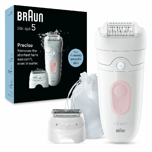 braun se5-030  silk-Ã©pil 5 5-030, epilatore elettrico donna, per una epilazione semplice, bianco/rosa