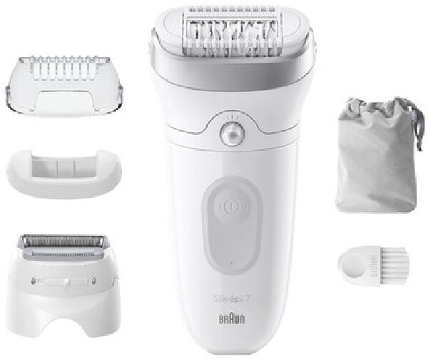 braun se7-041 epilatore wet&dry; 40 pinze bianco con custodia