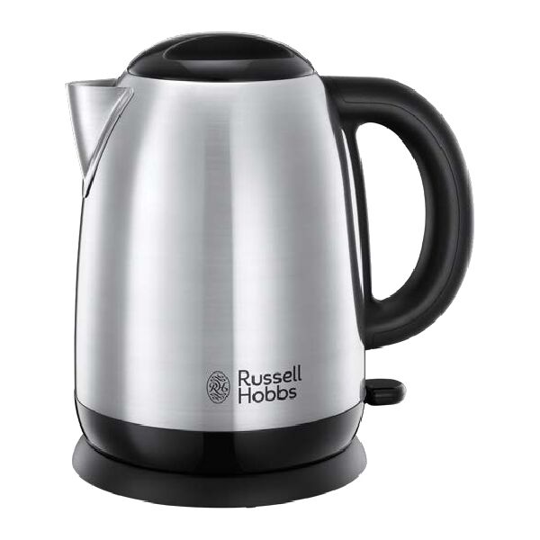 russell hobbs 2391270  adventure bollitore elettrico 1,7 l 2400 w nero, argento