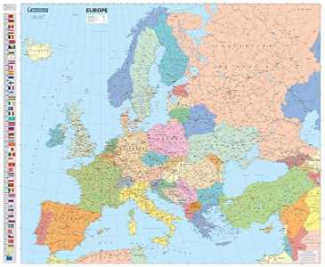 Michelin Europe Political - rolled & tubed wall map Encapsulated: Wall Map