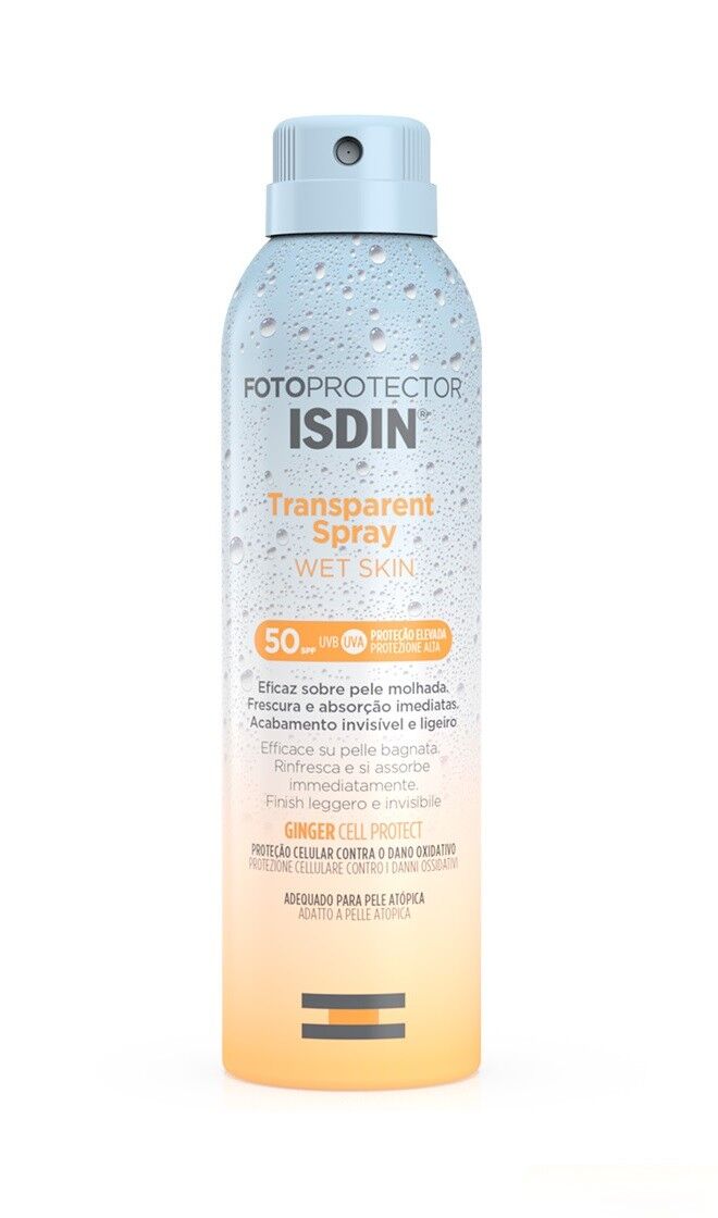 Isdin fotoprotector spray trasparente wet skin spf 50+ 250ml