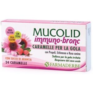 Farmaderbe Mucolid bronc immuno caramelle per la gola gusto arancia