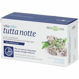 Biosline Vitacalm Tutta Notte Integratore con Melatonina 60 compresse
