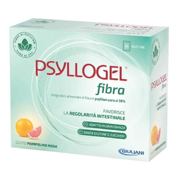 giuliani psyllogel fibra integratore per intestino gusto pompelmo rosa 20 bustine