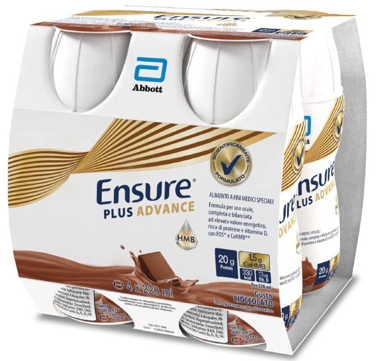Abbott Ensure Plus Advance Cioccolato 4 flaconi da 220ml