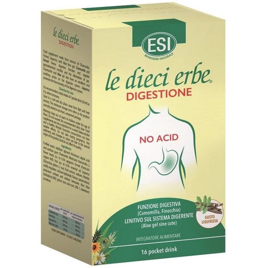 ESI Le Dieci Erbe Digestione No Acid 16 Pocket Drink