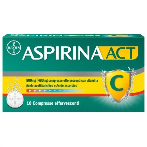 Bayer Aspirina act 10 compresse effervescenti 800+480mg