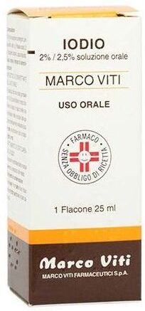 Marco Viti Iodio Orale Soluzione 25 ml 2%+2,5%