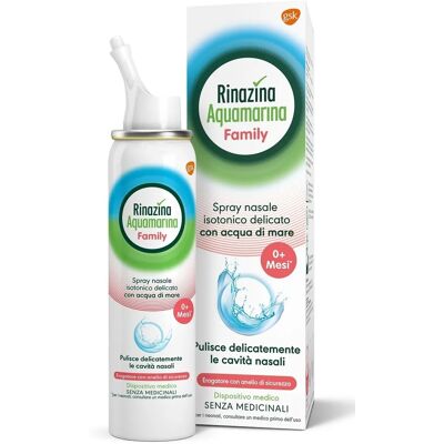 Rinazina Aquamarina Famiglia Spray Nasale - Acqua di Mare Isotonica - 100ml Rinazina Aquamarina Famiglia Spray Nasale - Acqua di Mare Isotonica - 100ml