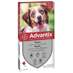 bayer_divsanitaanimale Advantix 10-25 kg 4 pipette pulci e pidocchi