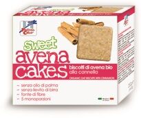 Sweet Fsc sweet avena cakes biscotti di avena alla cannella bio senza lievito di birra senza latte con olio di girasole senz aolio di palma 250 g